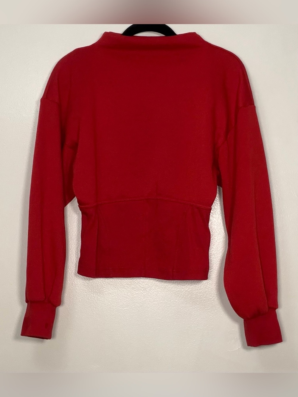 Anthropologie Red Cropped Pullover Sweatshirt